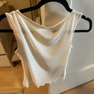 white brandy smock neck tank